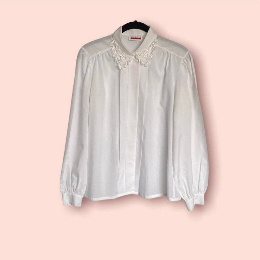 Vintage sheer white button down collared shirt!
